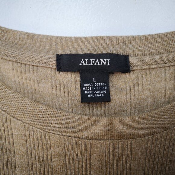 2 / $30.00 - Alfani Men's Size Large Tan Straight Fit Long Sleeves T-shirt - Picture 3 of 8
